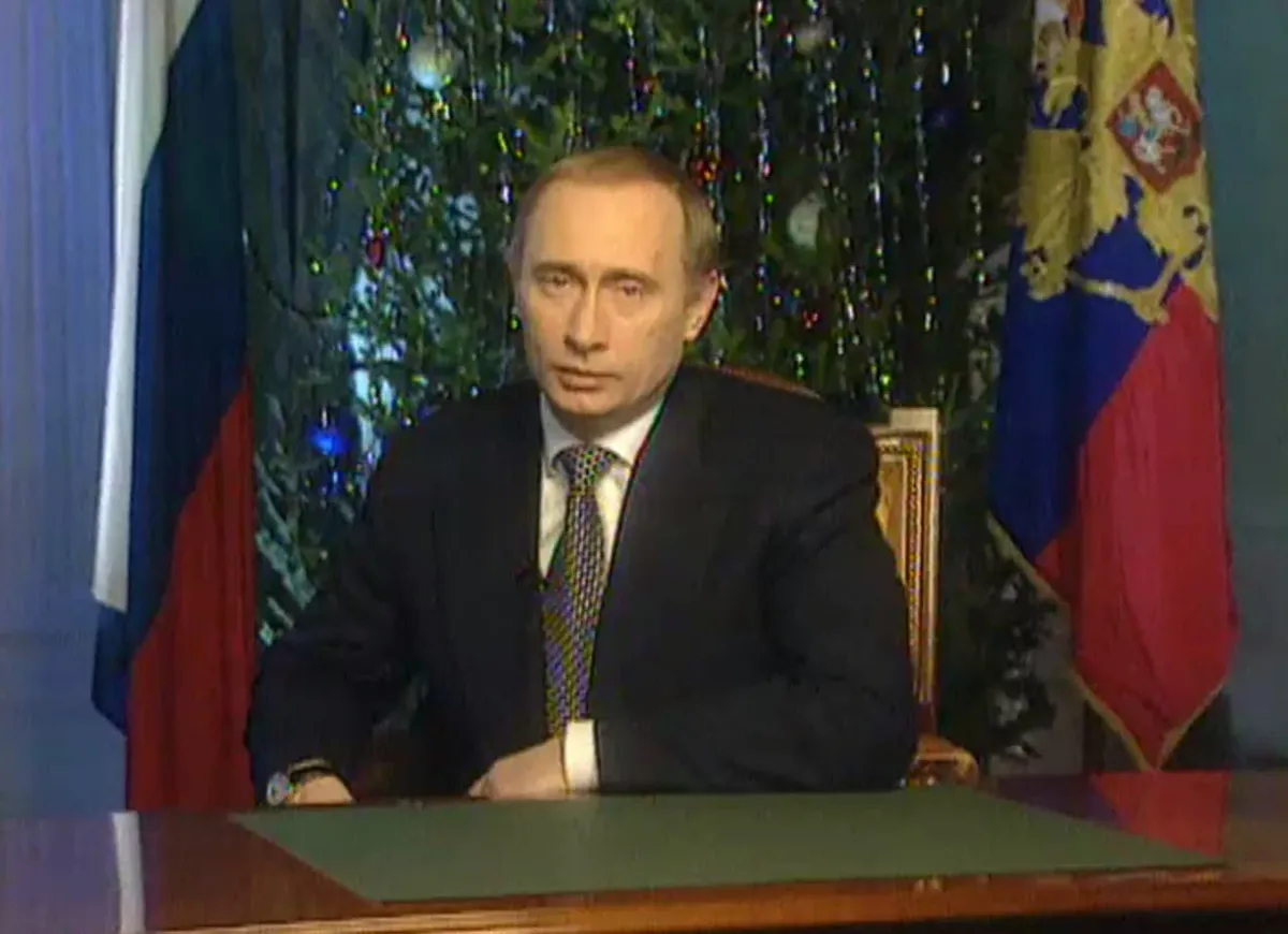 Putin during his first address as acting president, aired on 31 December 1999. Photo: kremlin.ru