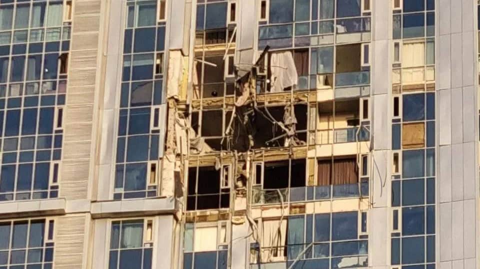 Поврежденный дом в Саратове. Фото: соцсети