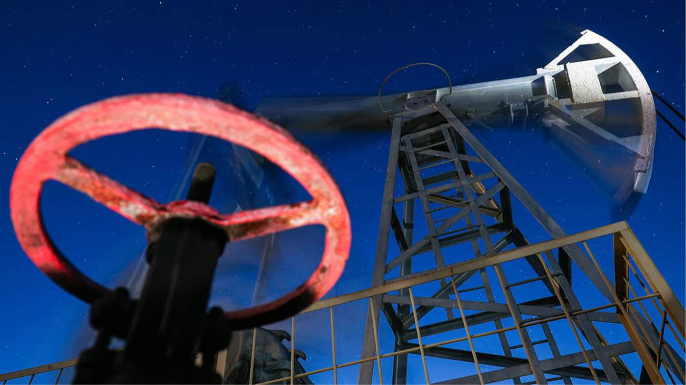 An oil derrick at work in Tatarstan, Russia, 24 May 2026. Photo: Egor Aleev / TASS / Scanpix / LETA
