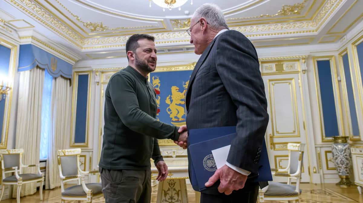 Встреча Владимира Зеленского и специального посланника Дональда Трампа, генерала Кита Келлога в Киеве, Украина, 20 февраля 2025 года. Фото: Maxym Marusenko / NurPhoto / Shutterstock / Rex Features / Vida Press