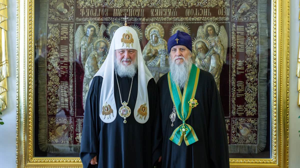 Встреча Патриарха Кирилла с освобожденным митрополитом Тульчинским и Брацлавским Ионафаном, 25 июня 2024 года. Фото Олег Варов / patriarchia.ru