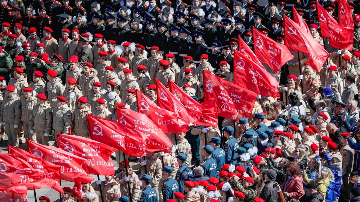 An event commemorating victory in World War II held at Moscow’s Museum of the Great Patriotic War, 3 May 2024. Photo: EPA-EFE / YURI KOCHETKOV