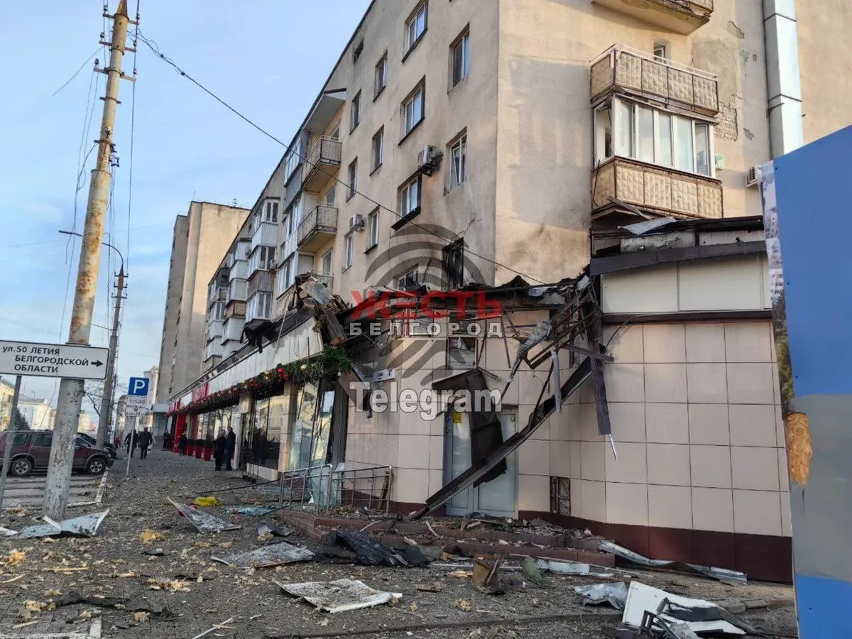 Белгород, последствия обстрела. Фото: телеграм-канал «Жесть Белгород» 