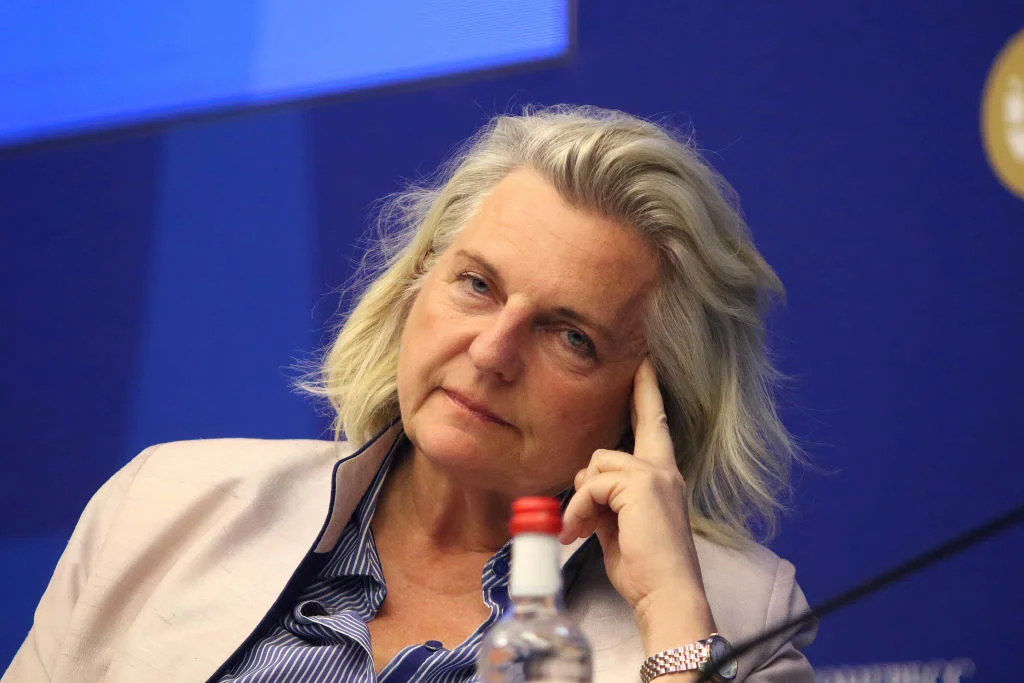 Karin Kneissl, Minister of Foreign Affairs of the Republic of Austria (2017-2019), attends the St. Petersburg International Economic Forum 2023. Photo: Maksim Konstantinov / SOPA Images / LightRocket / Getty Images