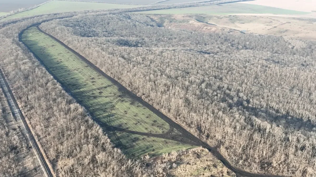 The Popovy forest position near Novoselivske. Drone view. Photo: Alexander Fyodorov