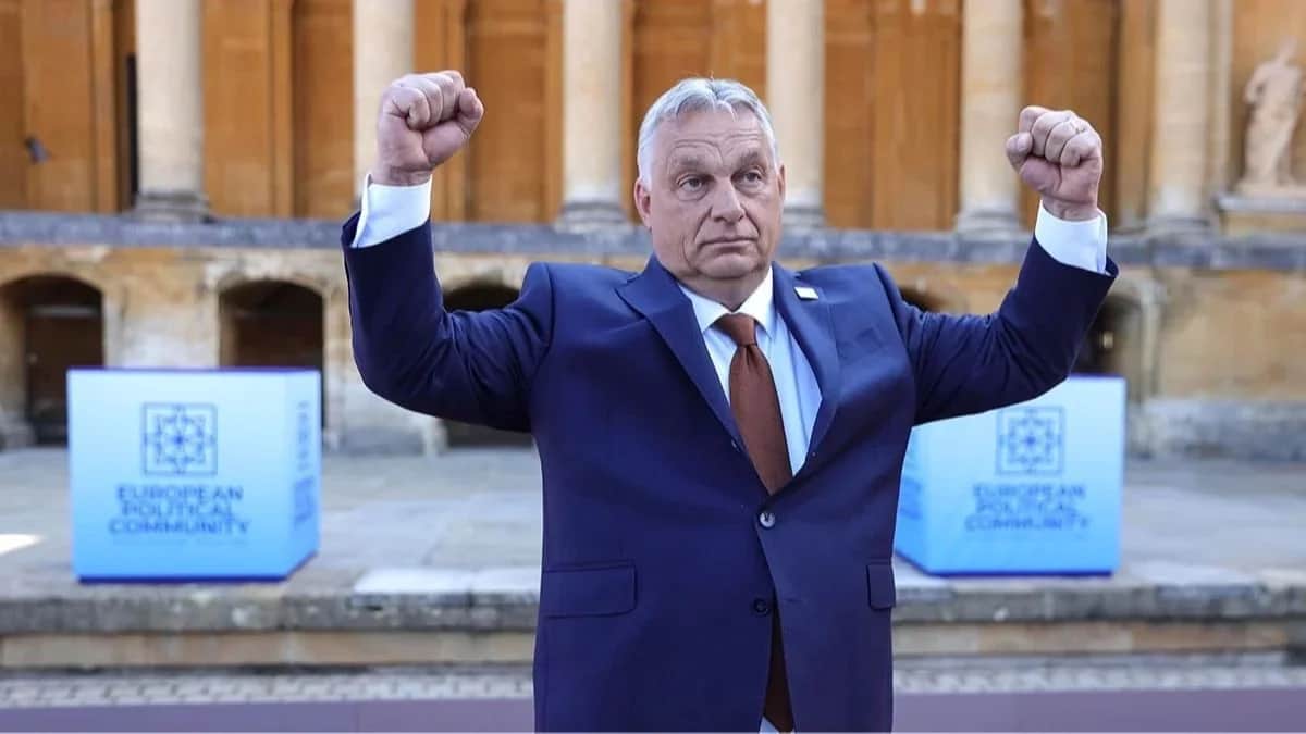 Hungarian Prime Minister Viktor Orbán at a meeting of the European Political Community (EPC) in Woodstock, Oxfordshire, U.K., 18 July 2024. Photo: Neil Hall / EPA