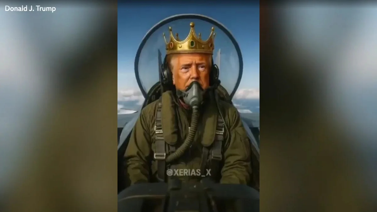 Кадр ИИ-видео с Трампом из соцсети X (Twitter)