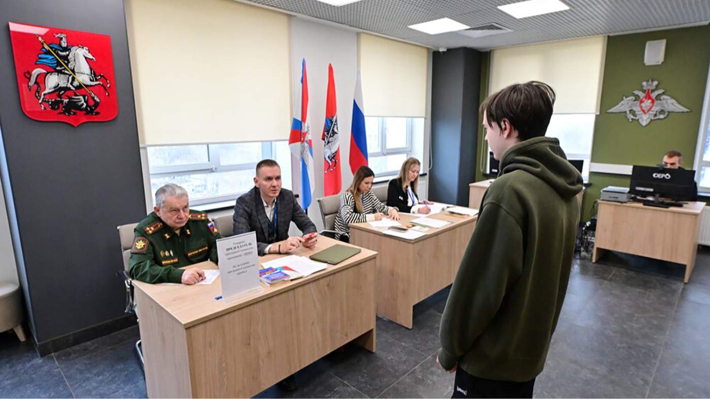Весенний призыв на срочную военную службу, Москва, 1 апреля 2025 года. Фото: Сергей Киселев / Агентство «Москва»<br>