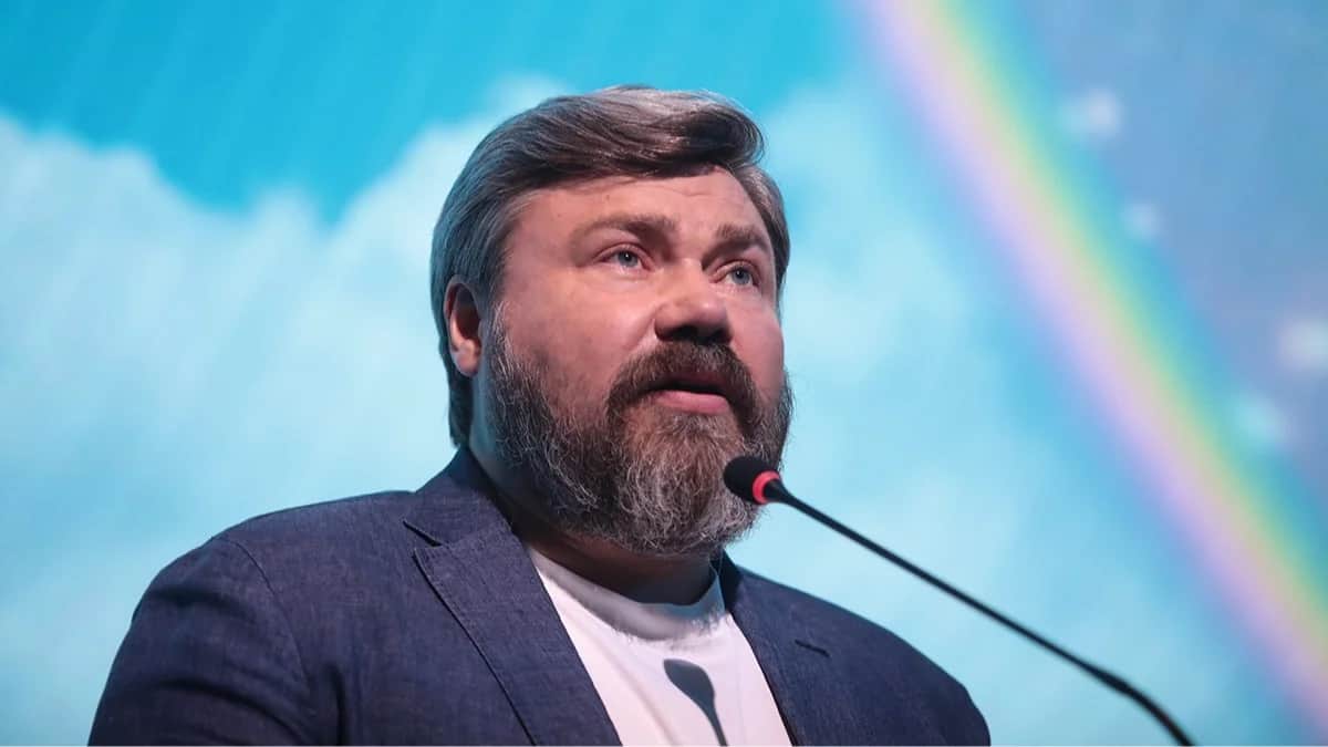 Константин Малофеев на «Форуме будущего 2050» в учебно-образовательном кластере «Ломоносов», 9 июня 2025 года. Фото: Артур Новосильцев / Агентство «Москва»