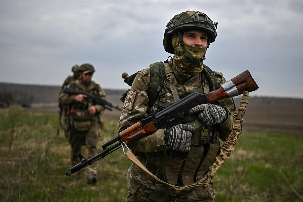Russian servicemen in the Kursk region, 17 April 2025. Photo: Sergey Bobylyov / Sputnik / Imago Images / Scanpix / LETA