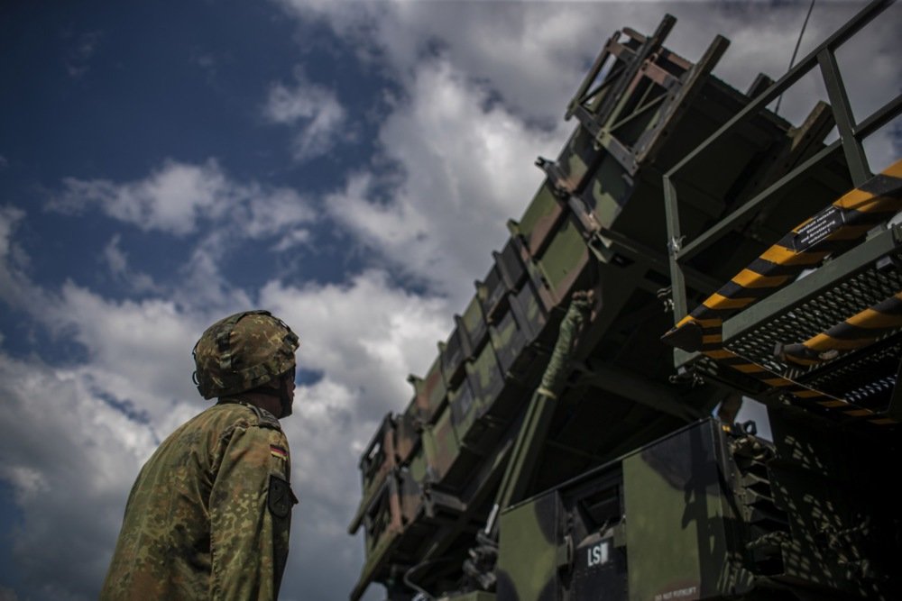 A German army Patriot air defence unit stationed at the Sliač airbase in Slovakia. Photo: EPA/MARTIN DIVISEK